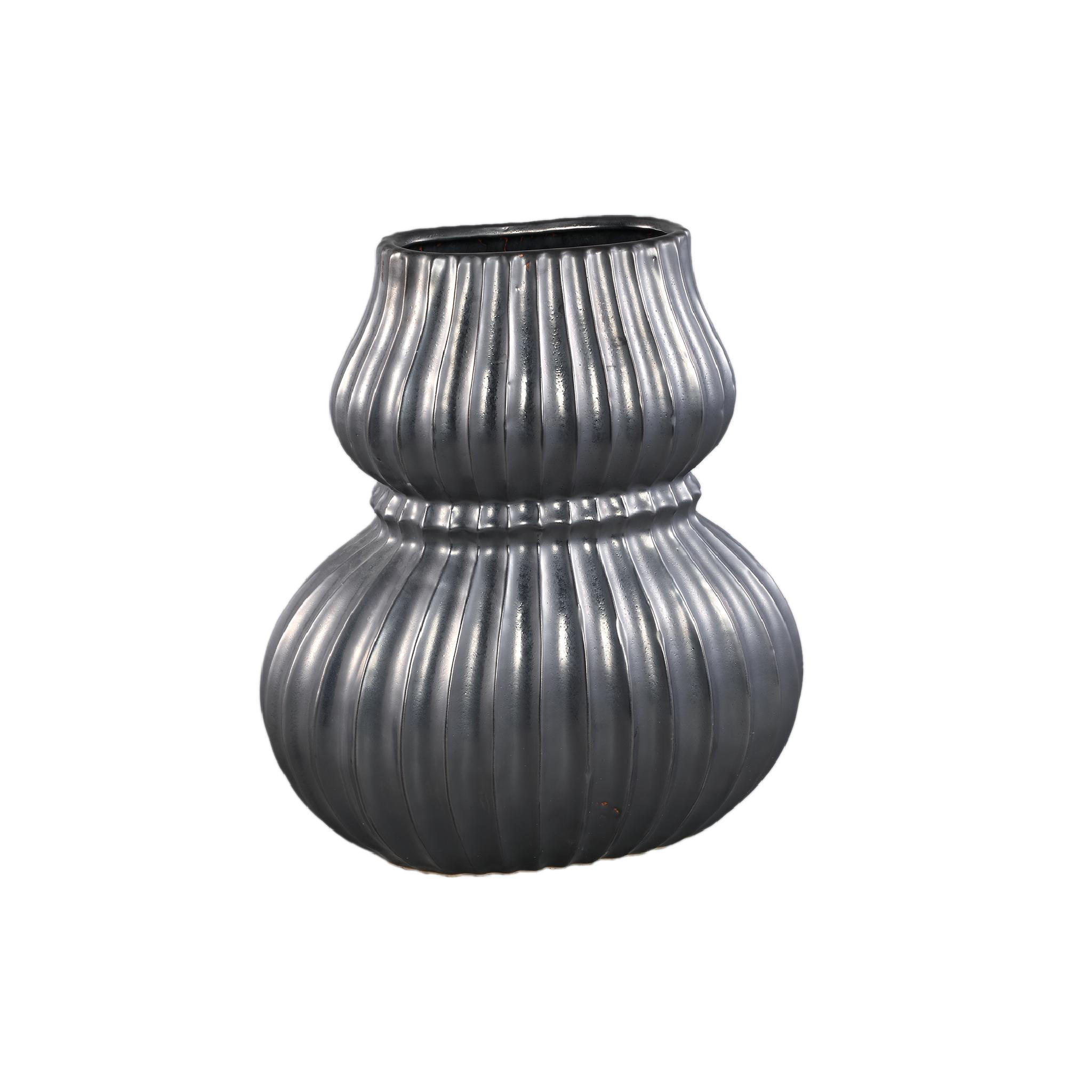 VASE Halta Schwarz 36/23/40cm - Schwarz, Keramik (40cm) - PTMD Collection