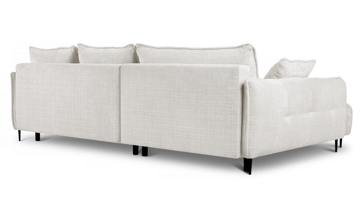 ECKSOFA Oblivio Cremeweiß Chenille - Creme/Schwarz, Textil/Metall (285/200cm) - Selsey