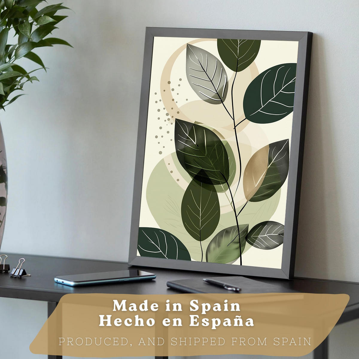 PLAKAT Sada 3 Green Botanica A3 Černý rám - černá, papír (29.7/1/42cm) - Nacnic