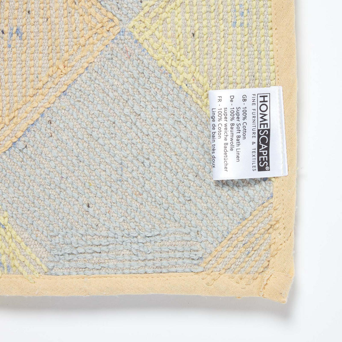 BADEMATTE 50/80 cm Rautenmuster, Baumwolle - Gelb, Textil (50/80cm) - Homescapes