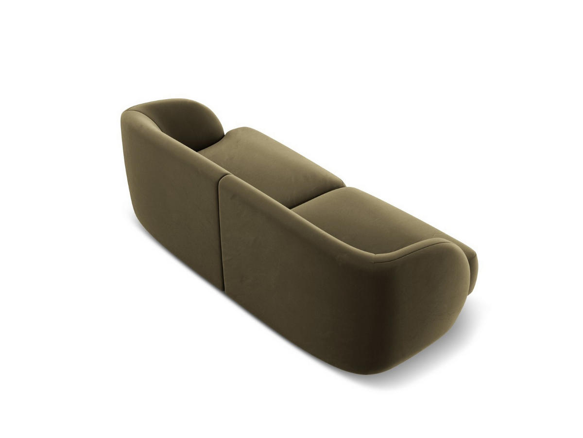 SOFA Miley aus Samt grün 2 Sitzplätze - Grün, Textil (90/70/180cm) - Micadoni
