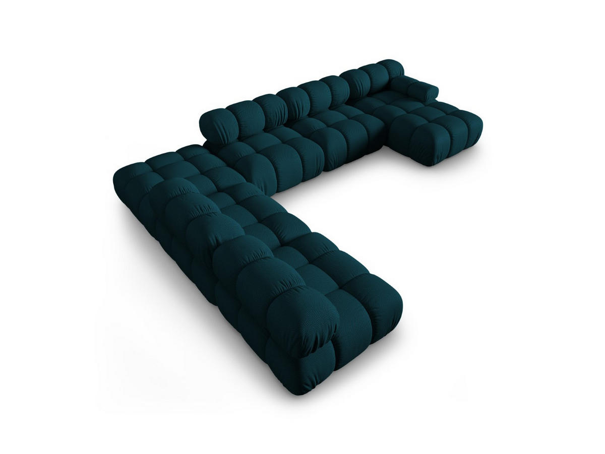 PANORAMASOFA modular links Bellis aus 3D-Stoff marineblau 7 Sitzplätze - Blau, Textil (282/70/376cm) - Micadoni