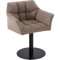 SESSEL Stoff Terrabraun - Dunkelbraun/Schwarz, Textil/Metall (64/75/48cm) - CLP