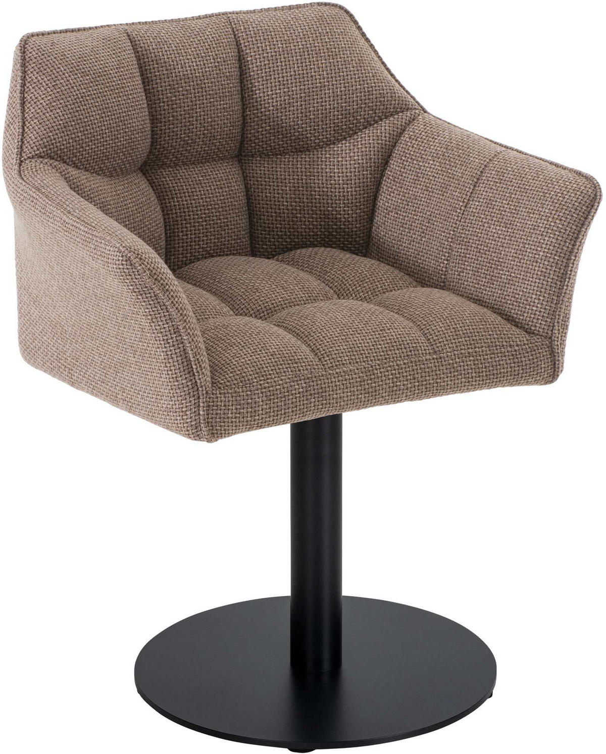 SESSEL Stoff Terrabraun - Dunkelbraun/Schwarz, Textil/Metall (64/75/48cm) - CLP