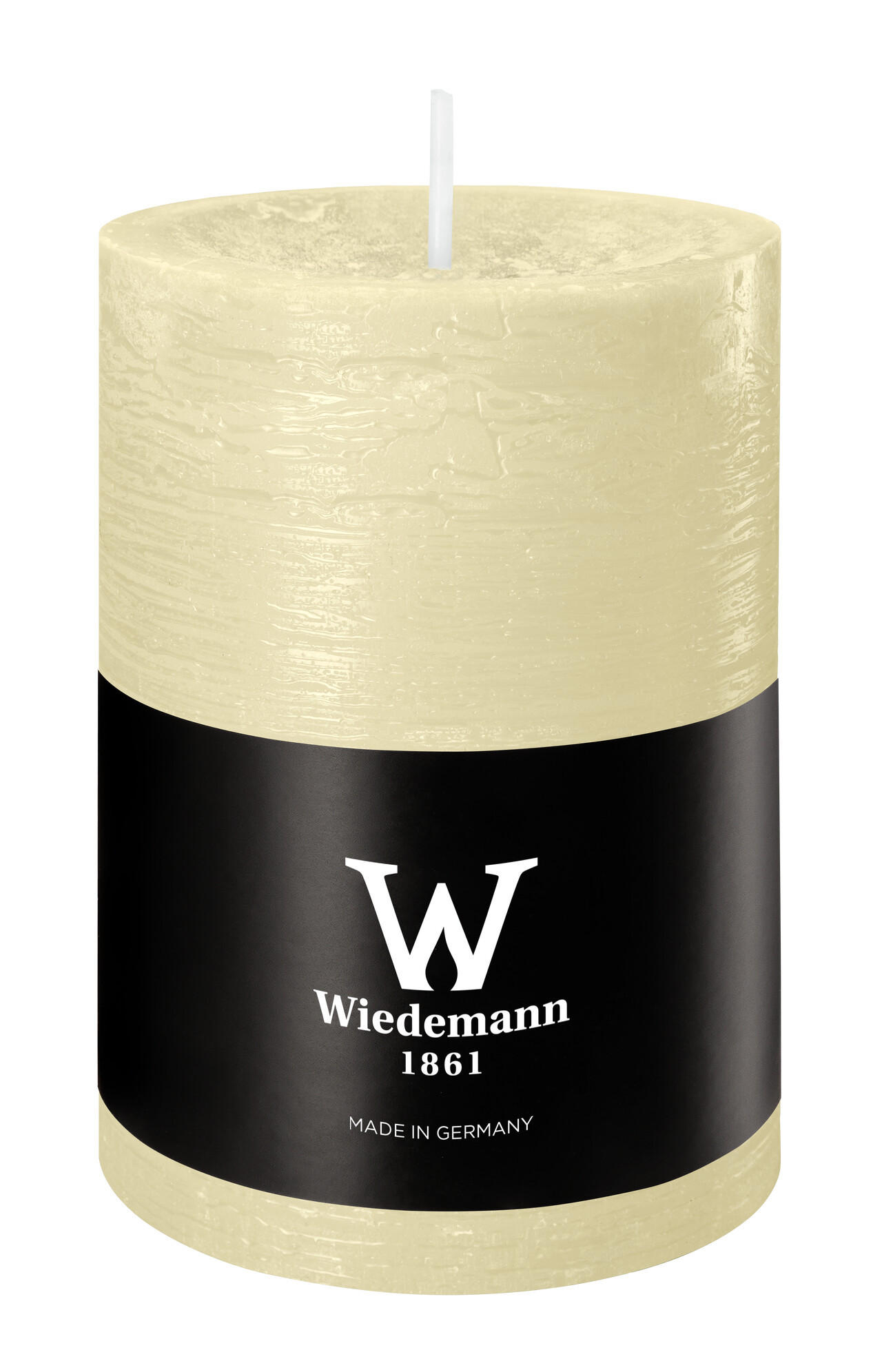 STUMPENKERZE Rustik Marble Style Bisquit 100 x Ø 68 mm, 1 Stück - Beige, Paraffin (7/10cm) - Wiedemann Kerzen