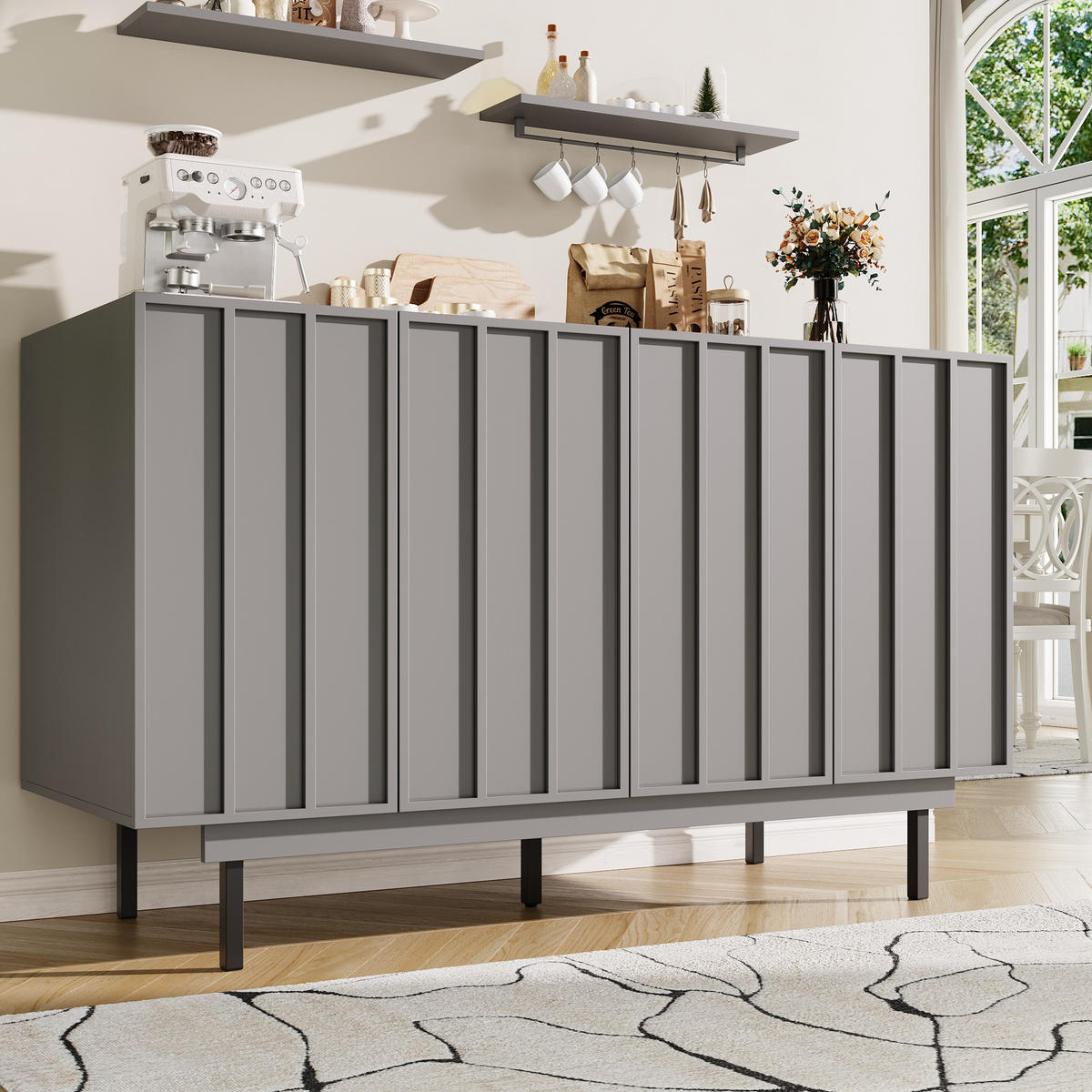 SIDEBOARD Schlicht Modern Mattgrau 140/39/83 cm - Grau, Holzwerkstoff (38.5/82.5/140cm) - Urban Meuble