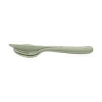 BESTECK-SET Klikk organic green 3er Set - Grün, Metall - Koziol