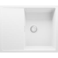 SPÜLBECKEN Ibiza, 2-er set Alles Weiß 62/50 cm 1 Becken + Ablauf-Set ab 45er Unterschrank - Weiß, Kunststoff (62/19/50cm) - Primagran