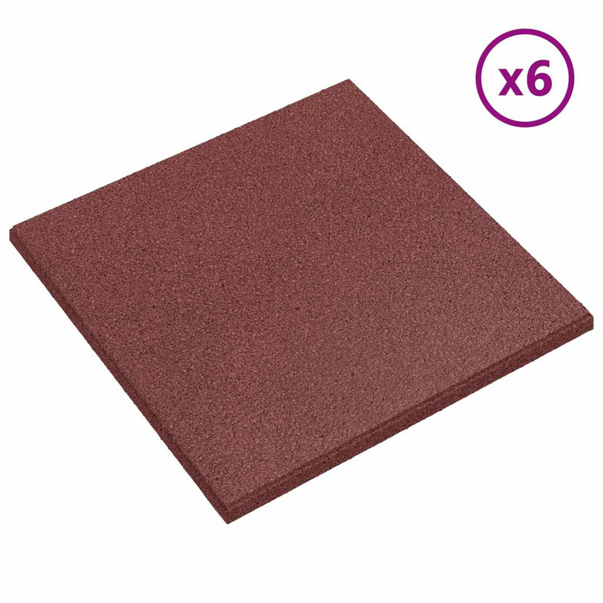 STURZSCHUTZFLIESEN 6 Pcs Rot 50/50 Cm Gummi - Rot, Kunststoff (50/50cm) - vidaXL