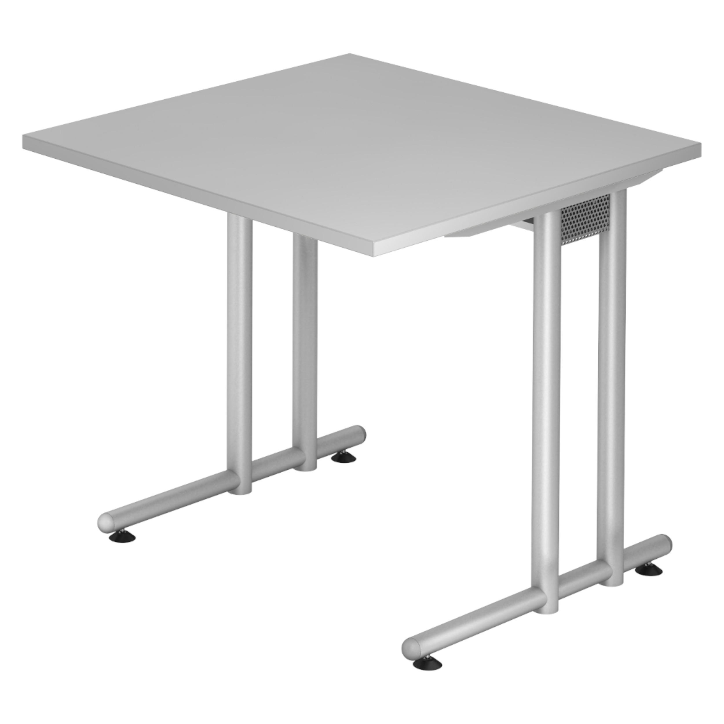 SCHREIBTISCH Serie-N 80/80/72 cm in Grau - Grau, Holzwerkstoff (80/80/72cm) - bümö