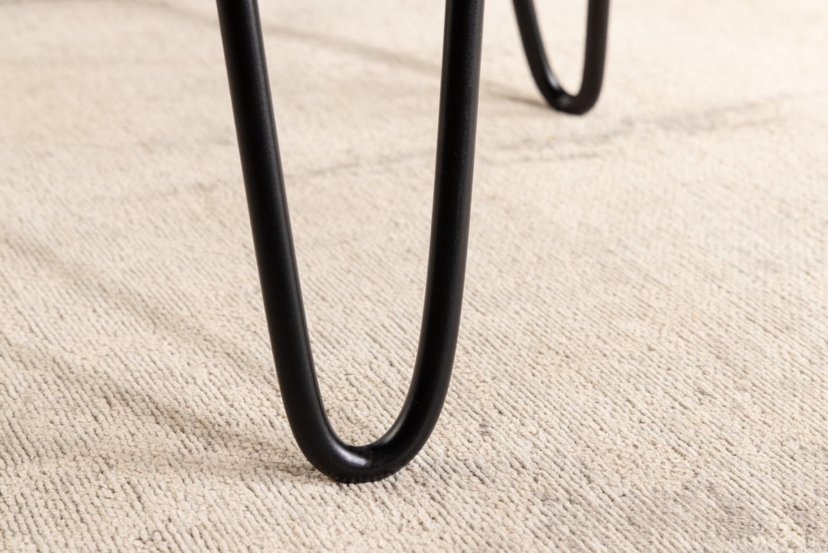 BEISTELLTISCH GOA Akazie Natur 40cm - Schwarz/Braun, Holz/Metall (40/40/40cm) - riess-ambiente