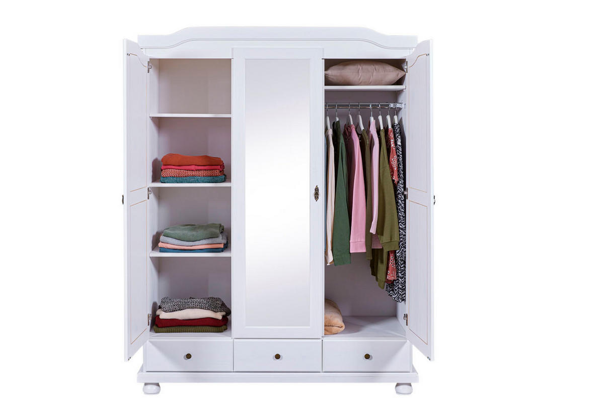 KLEIDERSCHRANK weiß - Weiß, Holzwerkstoff (150/198/56cm) - ebuy24