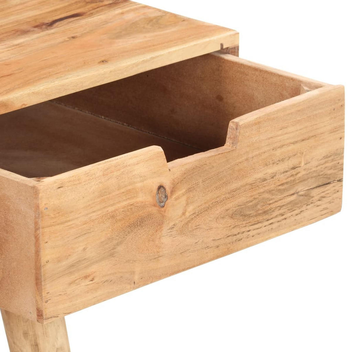 SCHMINKTISCH mit klappbarem Spiegel und 3 Schubladen, 112/45/76 cm, aus Massives Akazie - Schwarz/Braun, Holz (45/45/112cm) - vidaXL