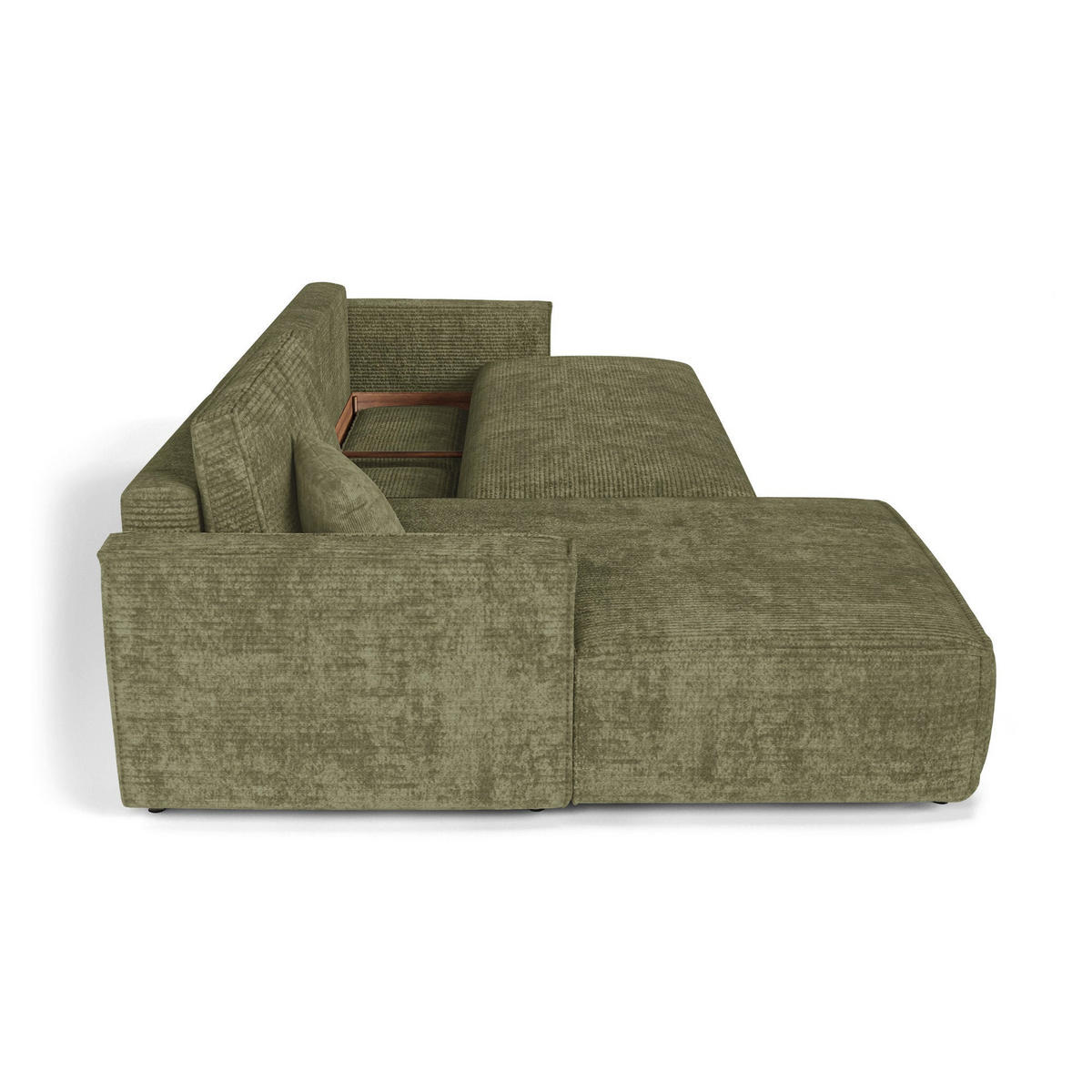 LINKSECK-SCHLAFSOFA mit Stauraum Cord Olivgrün 297cm - Olivgrün/Grün, Textil (297/167cm) - Premium Interiors