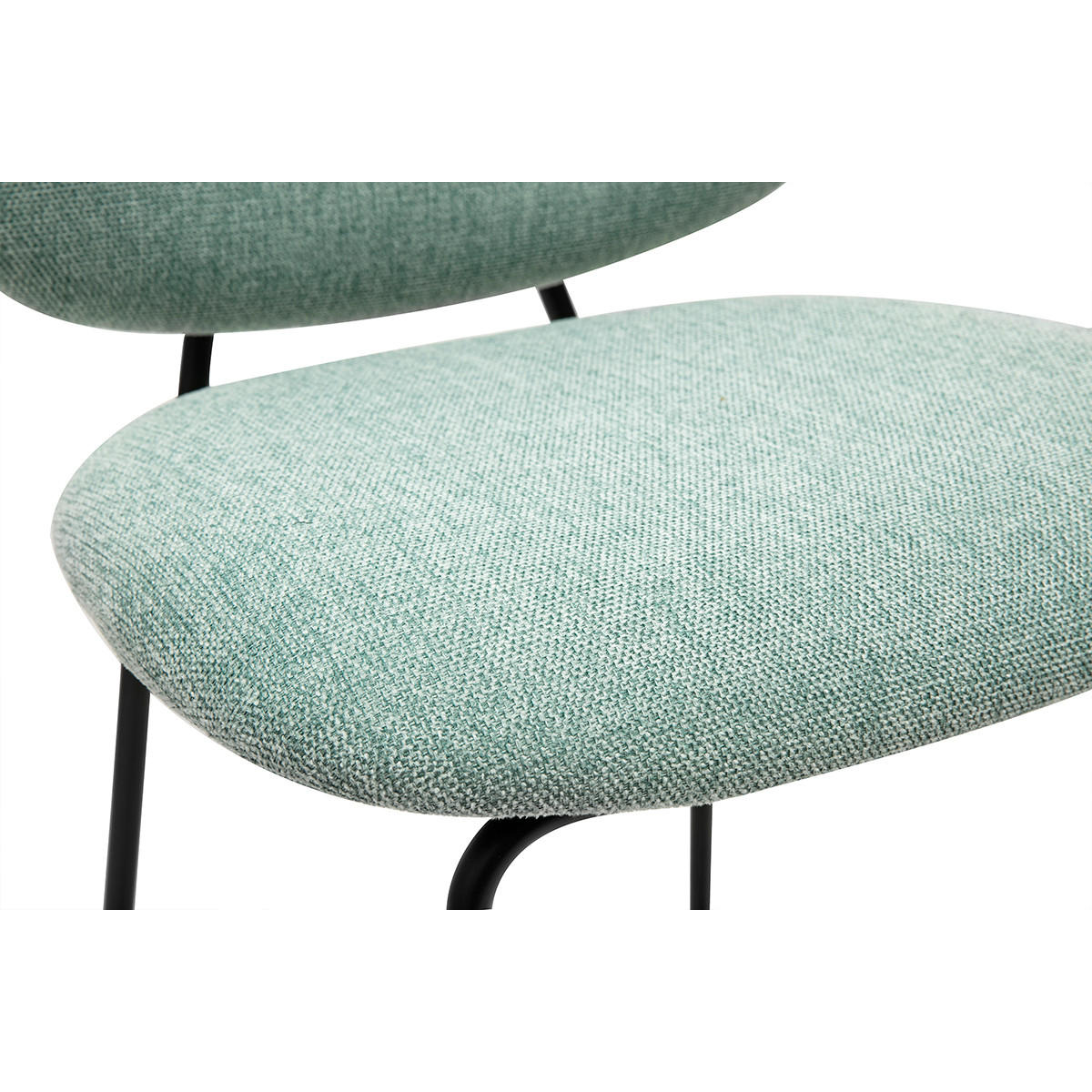 BARHOCKER aus Samt-Effekt-Textil in Celadon-Grün und Metall H66.5 cm BARNET (2er-Set) - Salbeigrün, Textil (52/94.5/46cm) - Miliboo