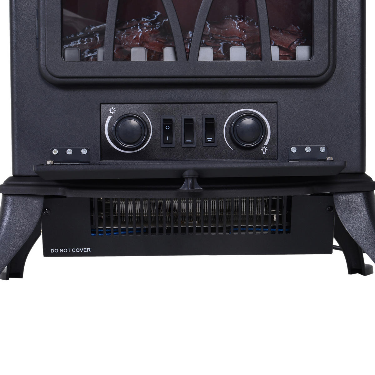 ELEKTROKAMIN Elektrischer Kamin Kaminofen 1000W/2000W - Schwarz, Metall (28.5/54/45cm) - HOMCOM