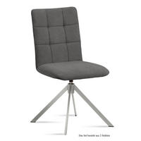 ESSZIMMERSTUHL drehbar (2er-Set) Drucie 47x91x60 Edelstahl/Grau - Edelstahlfarben/Grau, Kunststoff (60/91/47cm) - 58aufmkessel