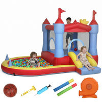 HÜPFBURG DE-18568 mit Trampolin, Rutsche & Basketballkorb Mehrfarbig - Multicolor, Kunststoff (342/255/209cm) - ComfortXL