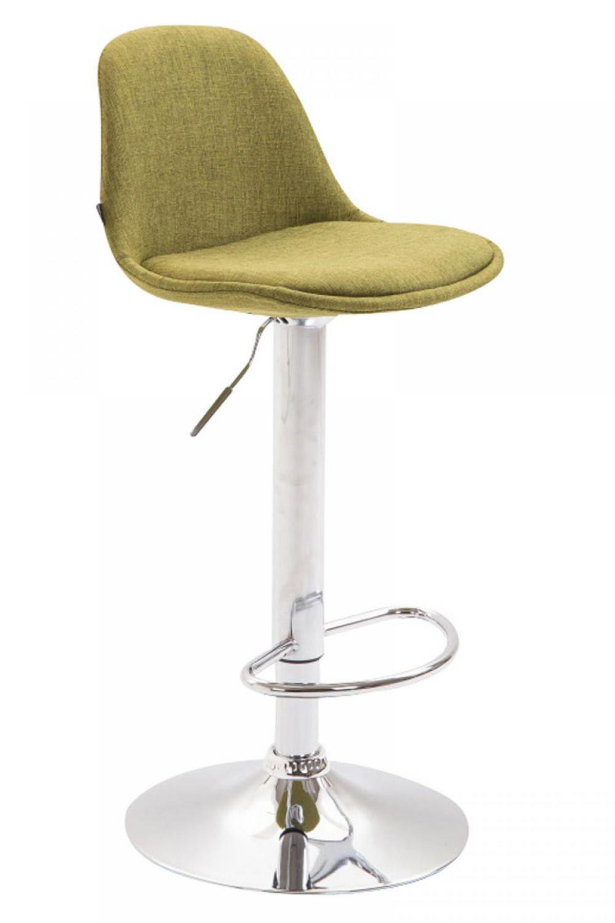 BARHOCKER Stoff grün - Chromfarben/Grün, Textil/Metall (39/82/43cm) - CLP