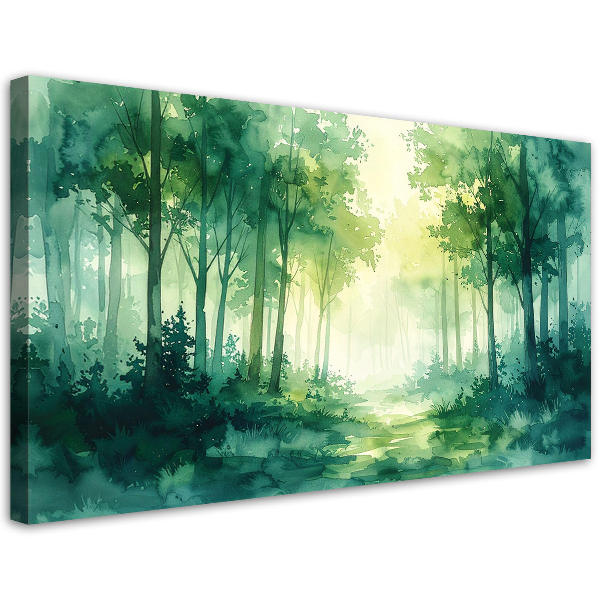 Feeby Leinwandbild Grün 100x50 cm