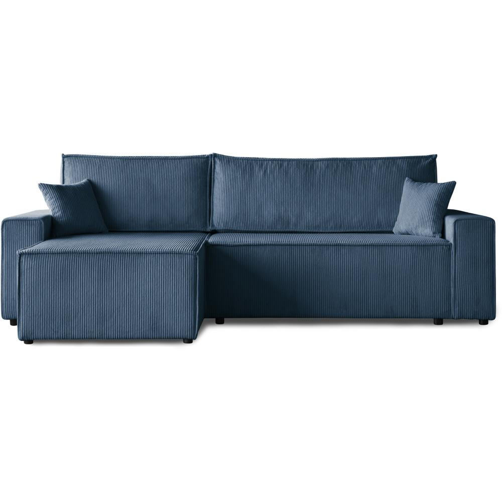 ECKSCHLAFSOFA mit Schlaffunktion Hektor dunkelblau - Schwarz/Dunkelblau, Kunststoff/Textil (277/152cm) - Beautysofa
