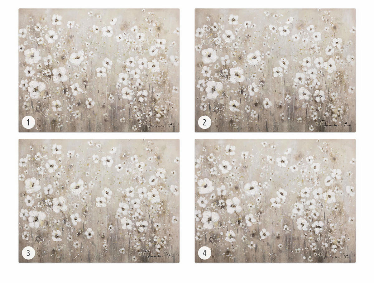 ACRYLBILD HANDGEMALT 100/75 cm - Weiß, Holz/Textil (1.64/75cm) - KUNSTLOFT