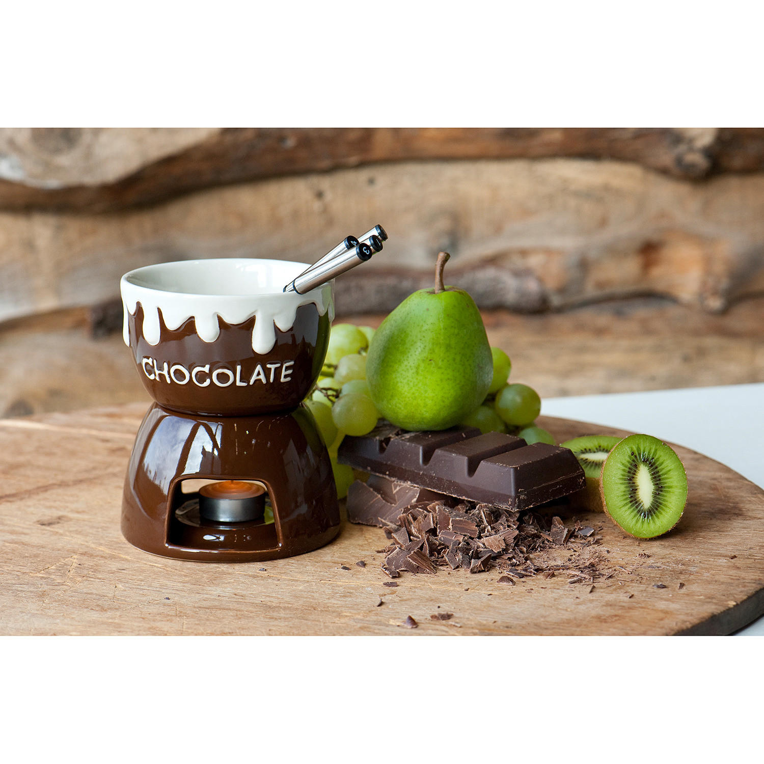 SCHOKOLADEN-FONDUE (6er Set) Chocolate Love - Braun, Metall (11/14cm) - BUTLERS