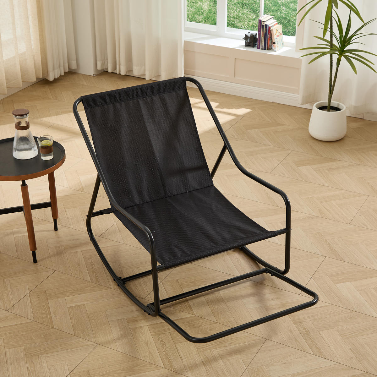 SCHAUKELSTUHL,SCHAUKELSESSEL mit Fußstütze, gepolstertem Kissen,Cord,Hellgrün - Hellgrün, Metall (75/82/116cm) - LVHOM