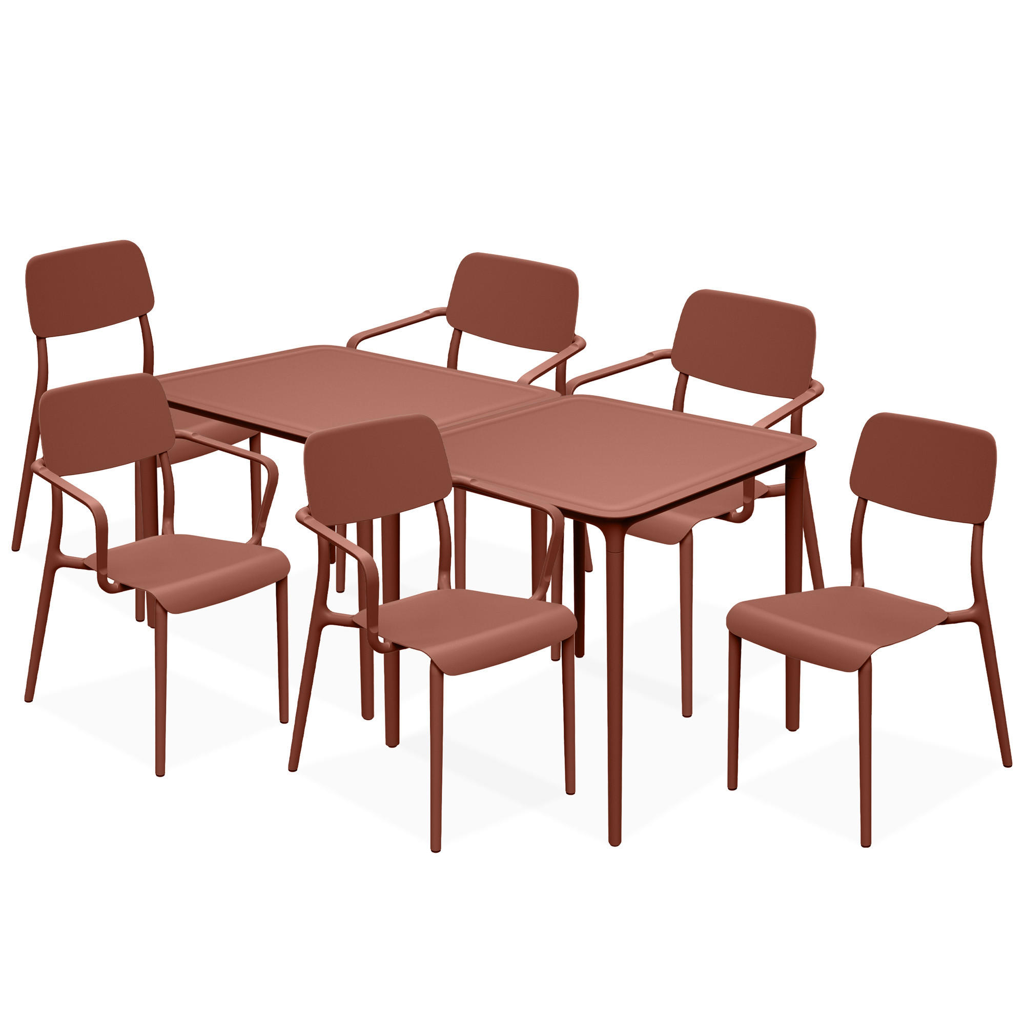 GARTENMÖBEL-SET GALIO, 8-tlg - Orange, Kunststoff - KONSIMO®