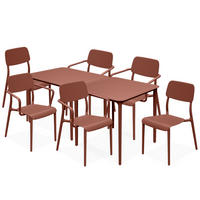 GARTENMÖBEL-SET GALIO, 8-tlg - Orange, Kunststoff - KONSIMO®