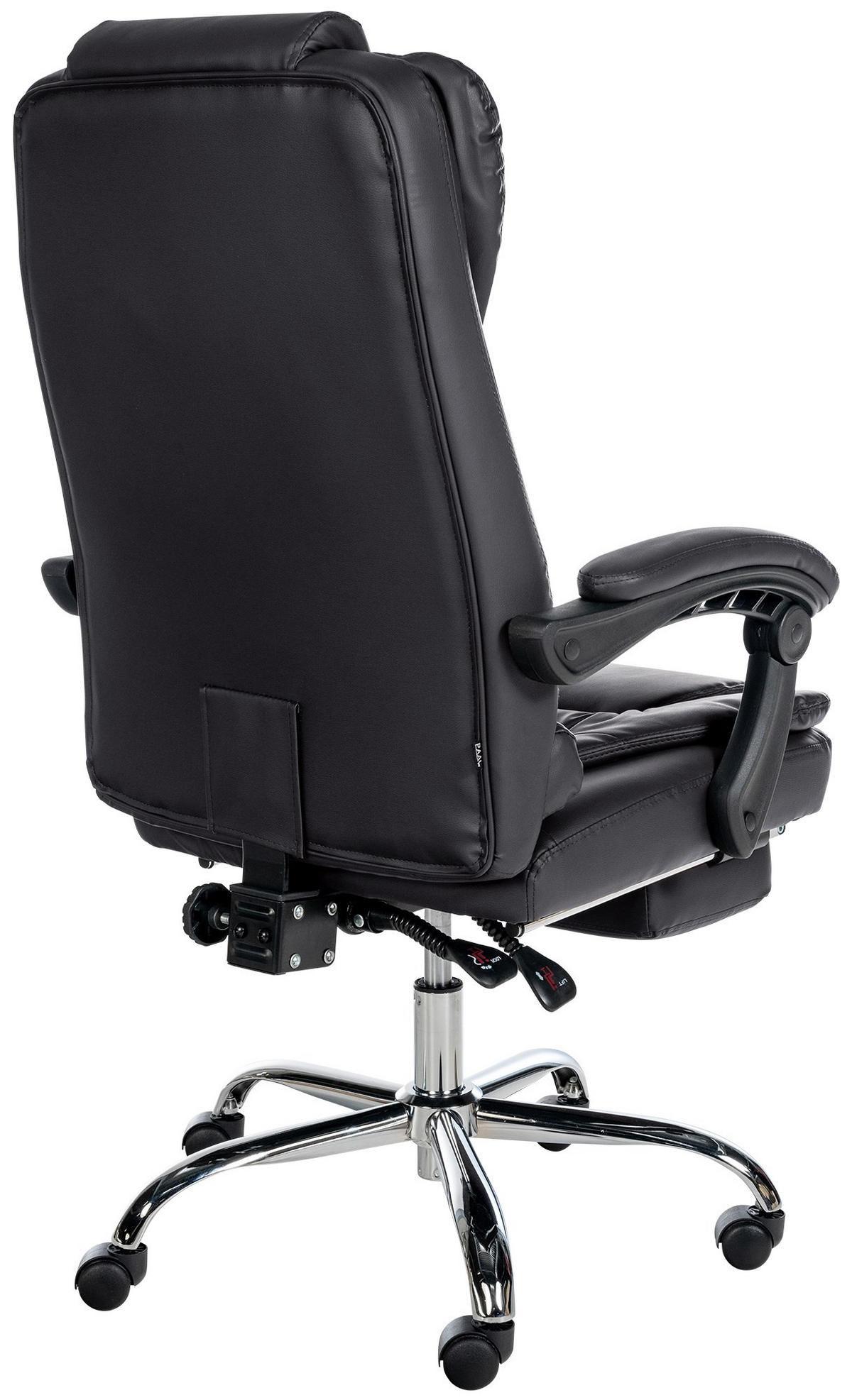 CHEFSESSEL Lederlook Schwarz - Chromfarben/Schwarz, Textil/Metall (67/115/68cm) - CLP