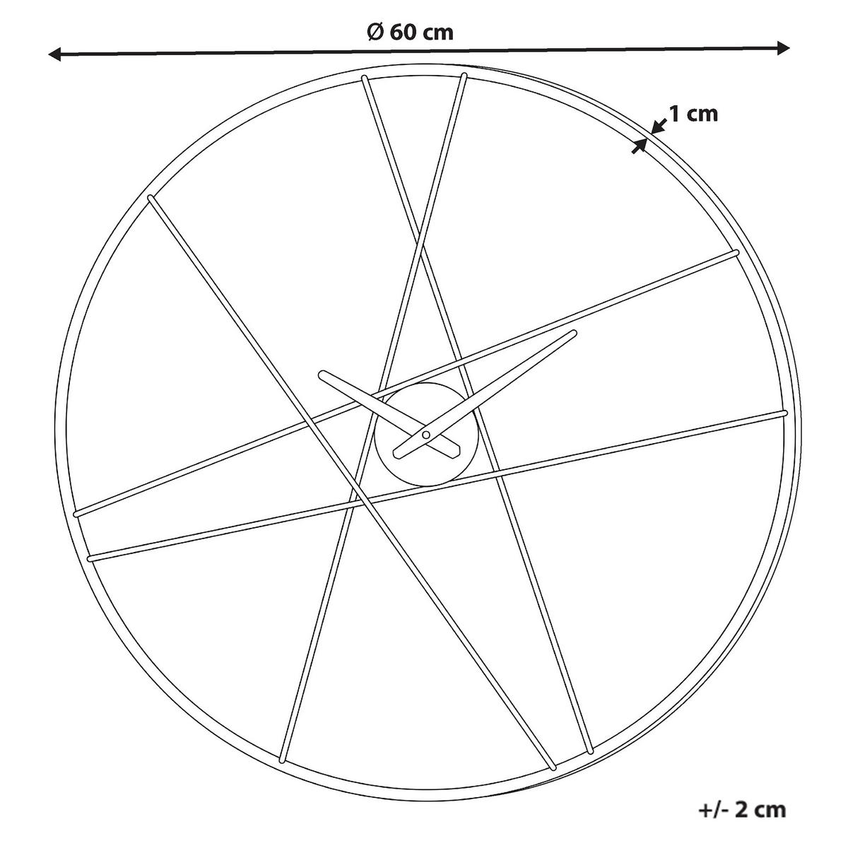WANDUHR Metall Schwarz Tuitan - Schwarz, Metall (60/60/4cm) - Beliani