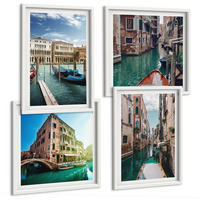 BILDER SET 4er Set - 50x50 cm & 40x60 cm Weißer Rahmen - Architektur der Kanäle von Venedig - Weiß, Kunststoff (50/50cm) - TULUP