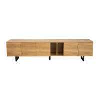 TV-SCHRANK 191/38/46,5 cm Natur mit 5 Türen und Metallgestell - Naturfarben, Holzwerkstoff (191/46.5/38cm) - Oxeza