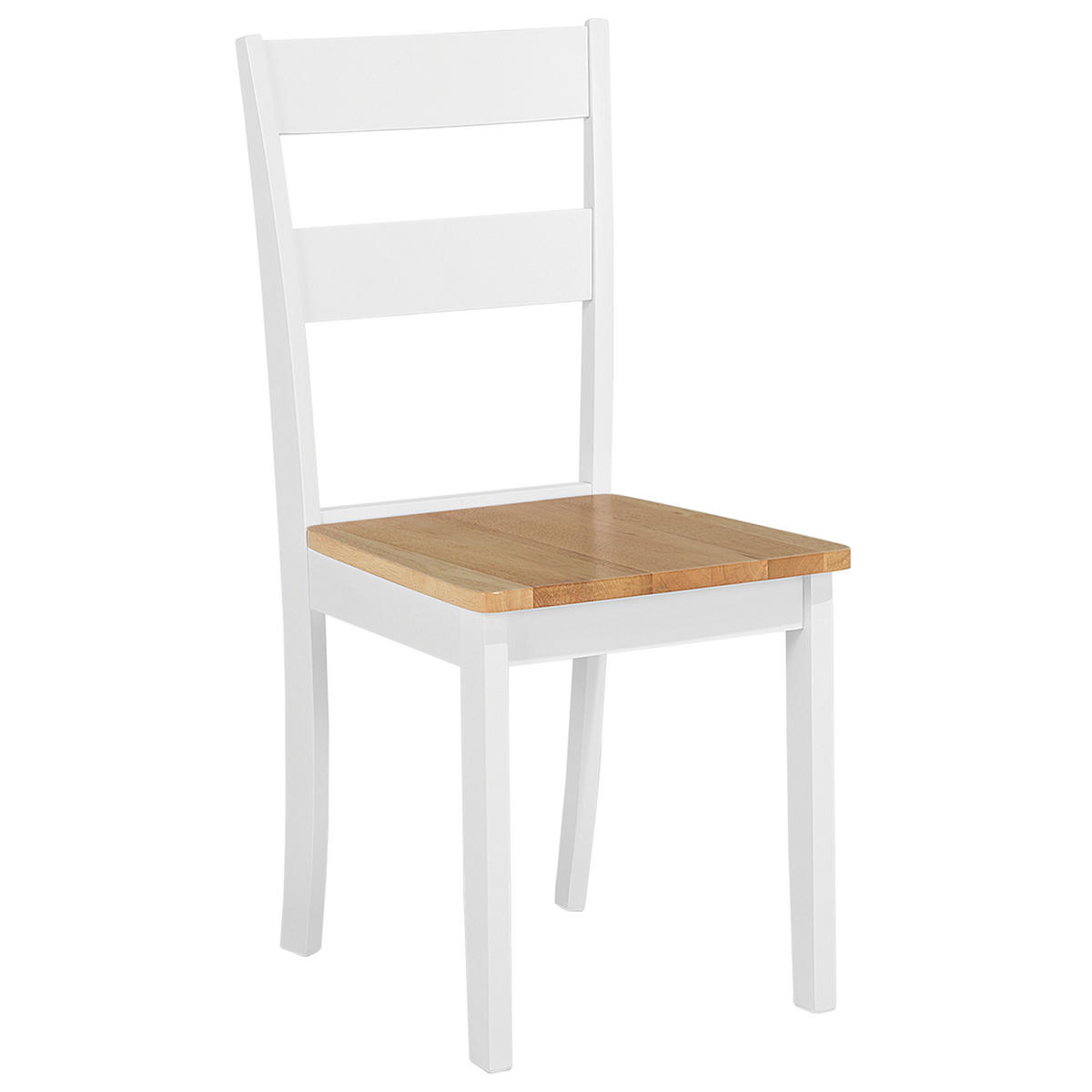 JÍDELNÍ ŽIDLE sada 2 ks Kaučukovníkové dřevo světle hnědá/bílá Georgia - bílá/světle hnědá, dřevo (40/89/50cm) - Beliani