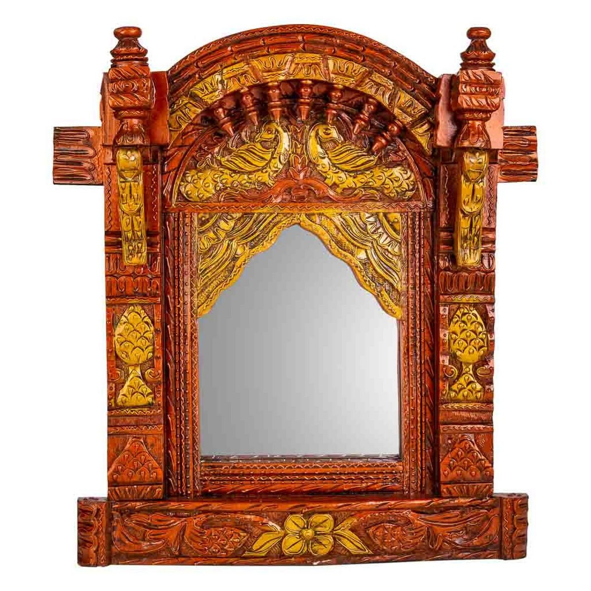 SPIEGEL aus Holz, 59x51x10cm - Braun, Holz (59/51/10cm) - Wanderlust