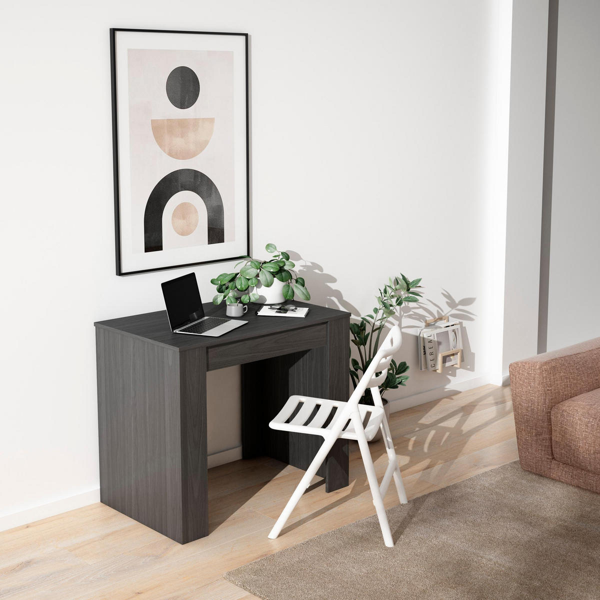 KONSOLENTISCH, ausziehbar bis 160 cm, Schwarz - Schwarz, Holzwerkstoff (160/160/77cm) - Skraut Home