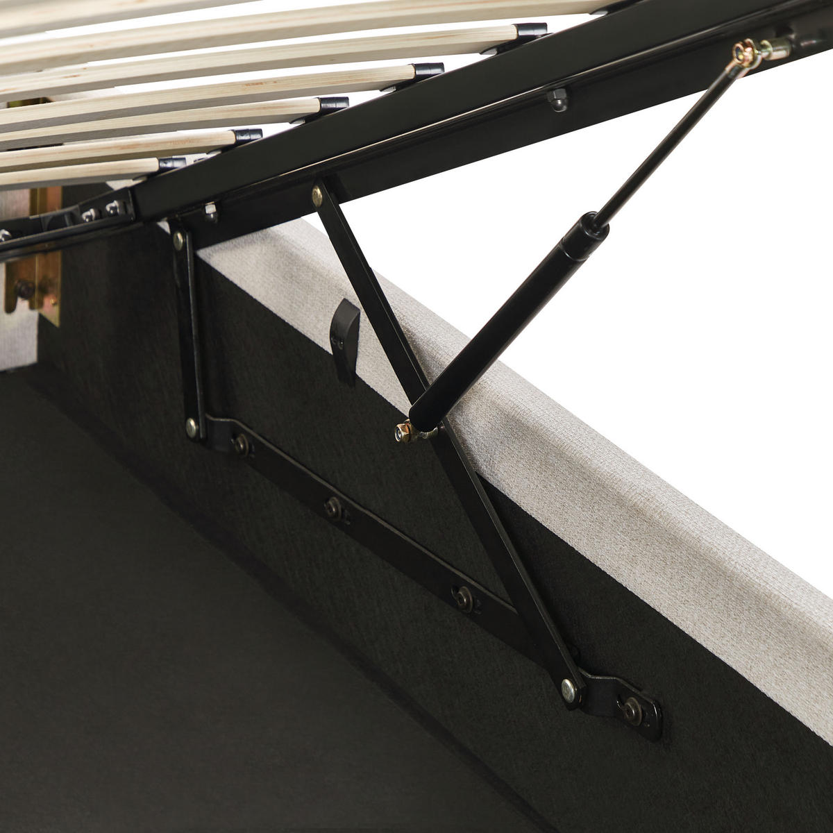 POLSTERBETT Beige 90/200 cm Dinan - Beige, Holz/Textil (90/200cm) - Beliani