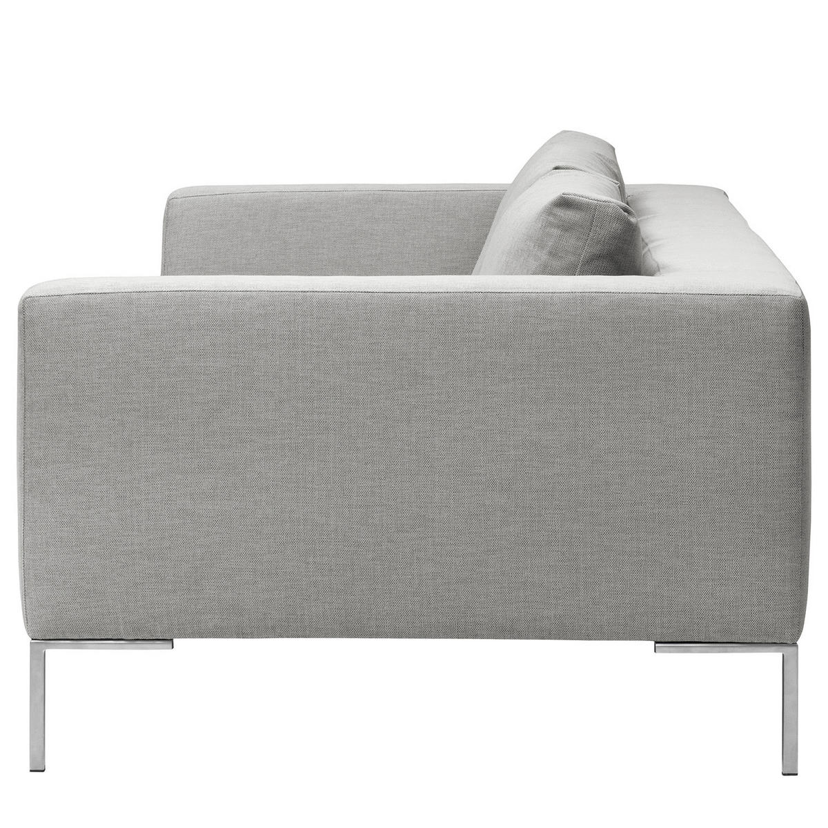 3-SITZER SOFA - Chromfarben/Hellblau, Textil/Metall (238/81/105cm) - home24