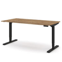 SCHREIBTISCH Elektrisch höhenverstellbarer Schreibtisch Y-Line Eiche Tabak Schwarz 160/80/62-127cm - Eiche Wotan/Schwarz, Holzwerkstoff/Metall (80/160/127cm) - ASSMANN