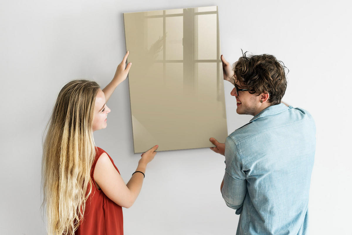 MAGNETTAFEL 60x90 Beige schwarzer Marker - Sandfarben, Glas (60/0.4/90cm) - TULUP