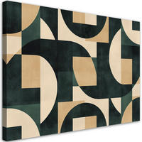 LEINWANDBILD Geometrisches Retro-Mosaik - Lila, Textil (60/40cm) - Feeby