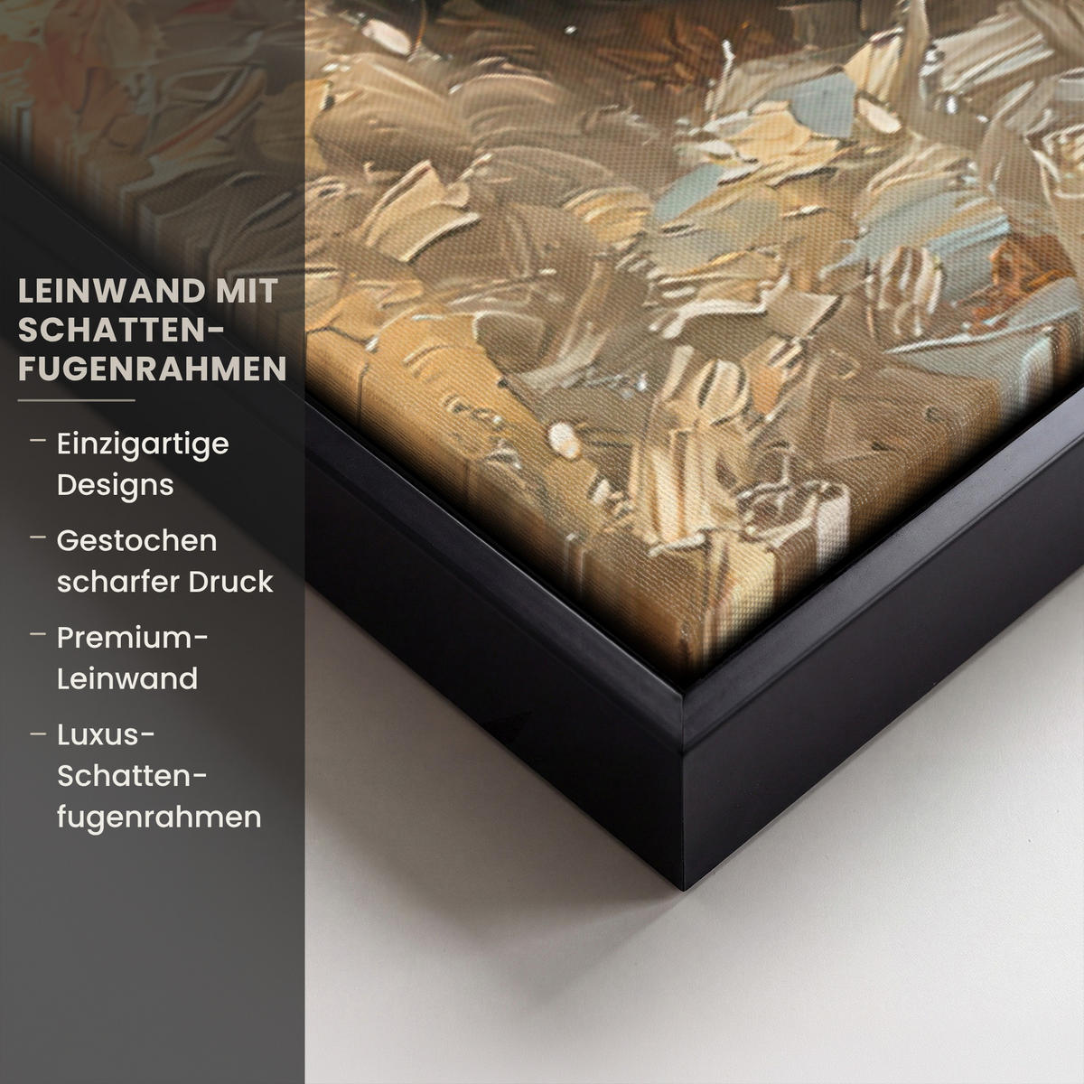 LEINWAND Bilder mit Rahmen - Katze - Weihnachten - Winter - Tier - 60x40 - Bernsteinfarben, Textil (60/40cm) - MuchoWow