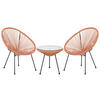 BALKONSET 2-Sitzer Rattan orange Acapulco II - Schwarz/Orange, Kunststoff - Beliani