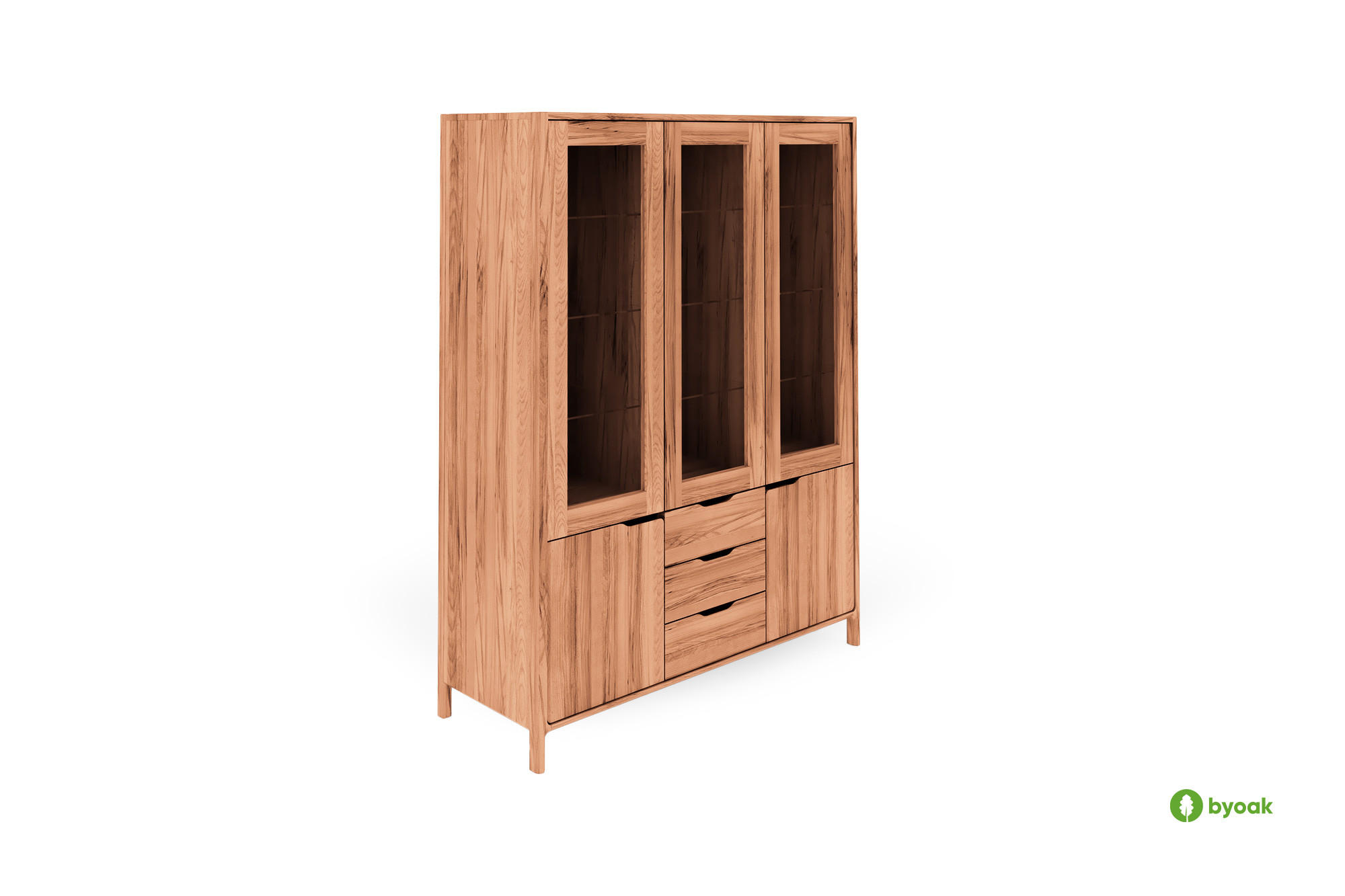 VITRINE PAUL Kernbuche - Kernbuche, Holz (140/188/40cm) - byoak