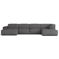 ROHOVÁ pohovka Sellmo, tmavosivá, 366 cm - čierna/tmavosivá, textil/plast (184/370cm) - Selsey