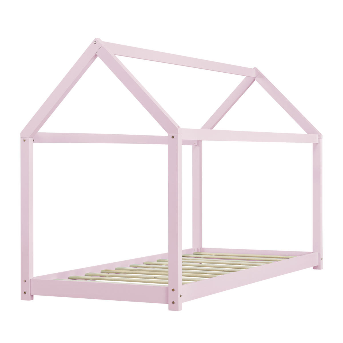 HAUSBETT Netstal - Rosa, Holz (90/200cm) - [en.casa]
