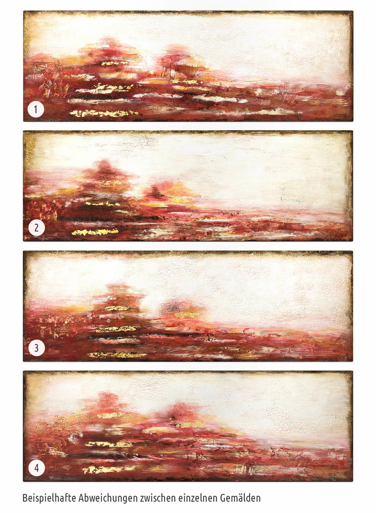 ACRYLBILD HANDGEMALT 150/50 cm - Rot, Holz/Textil (150/50cm) - KUNSTLOFT
