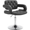 SESSEL Lederlook schwarz - Chromfarben/Schwarz, Textil/Metall (62/76/55cm) - CLP