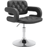 SESSEL Lederlook schwarz - Chromfarben/Schwarz, Textil/Metall (62/76/55cm) - CLP